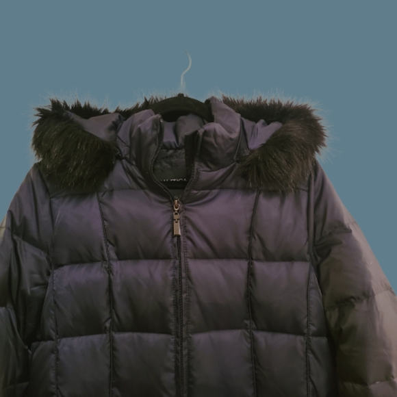 NAUTICA Navy Down Feather Puffer Jacket - Picture 3 of 4